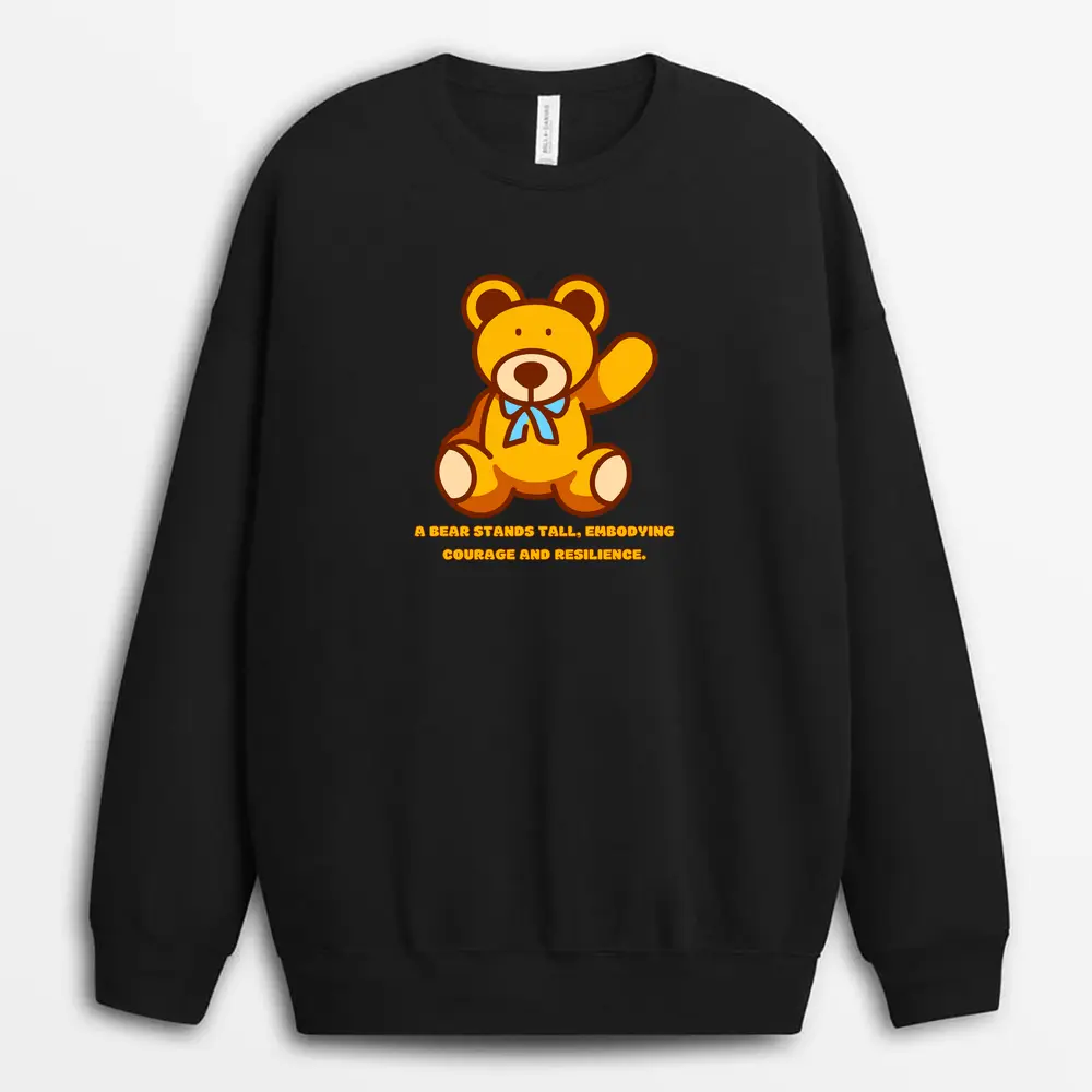 A Bear Stands Tall Embodying Courage And Resilience Pallxtee Sweatshirt - Black