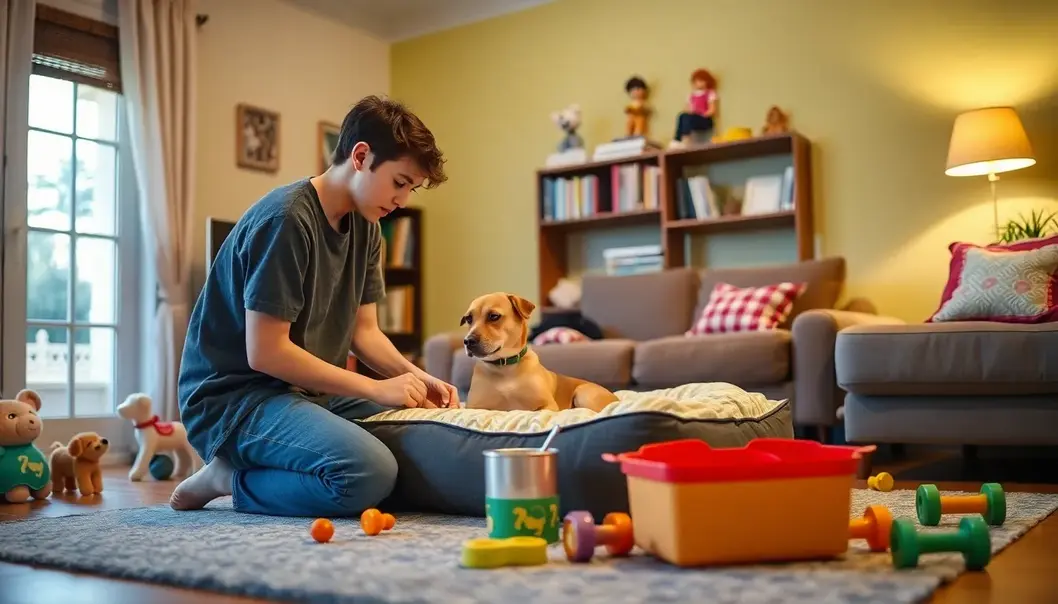 Teens choosing their perfect rescue pets with guidance.