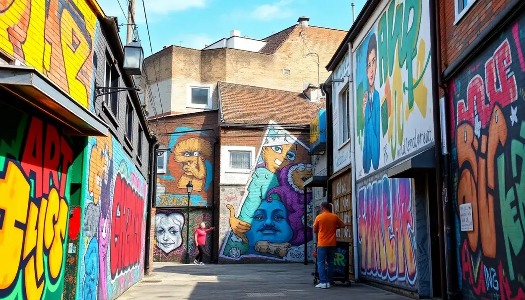 Collage image featuring diverse street art from multiple global cities.