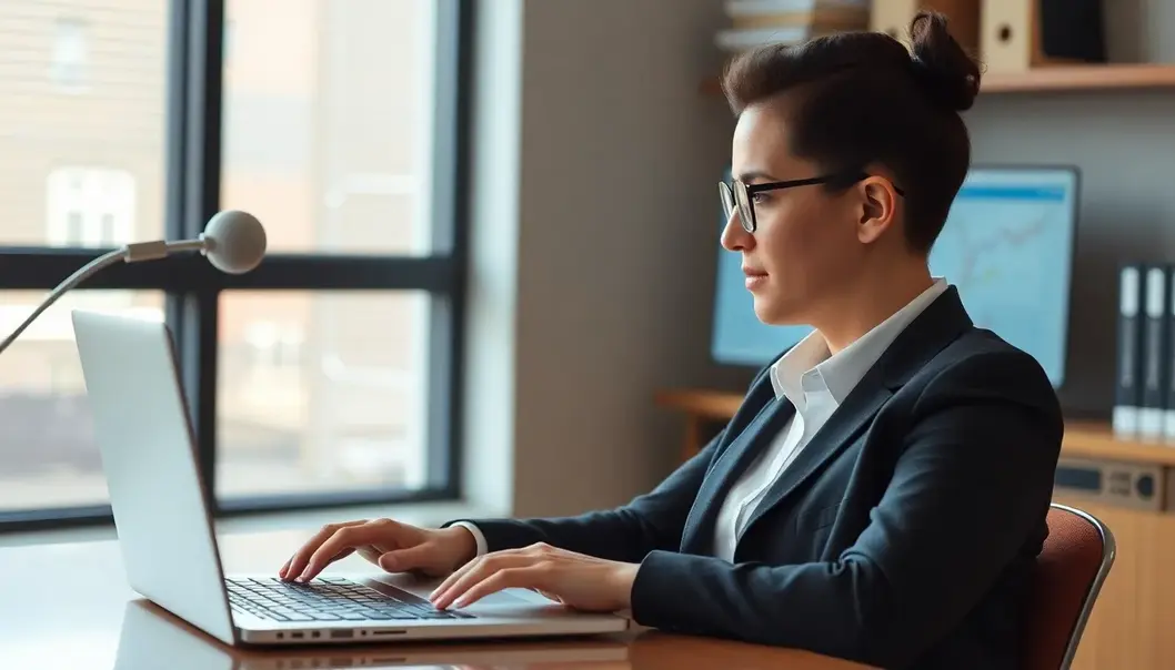 Professionals using interactive tools in online learning.
