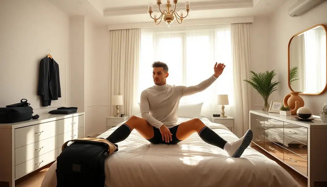 A soccer player’s morning routine beautifully combines style and functionality.